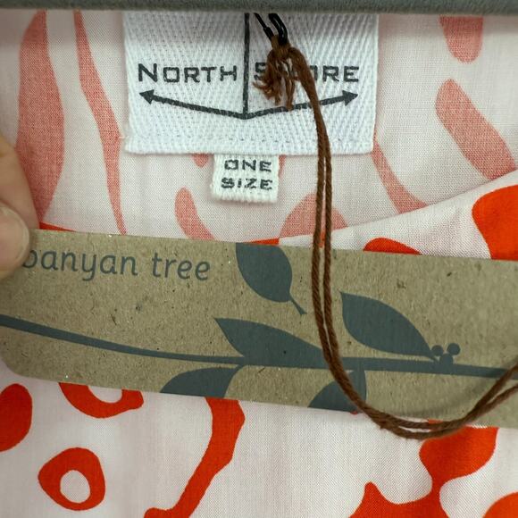 NWT North Shore Figwood Wild Tunic Top One Size White Orange Animal Print Dolman - Picture 6 of 9